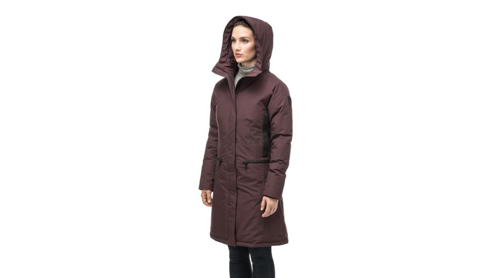 Nobis Alissa Midi Fitted Parka - Womens, Burgundy, Extra Small, ALISSA-CY BURGUNDY-XS