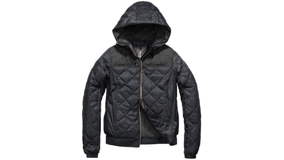 Nobis Elle Quilted Hooded Jacket - Womens -Black/Heathered Black-Medium