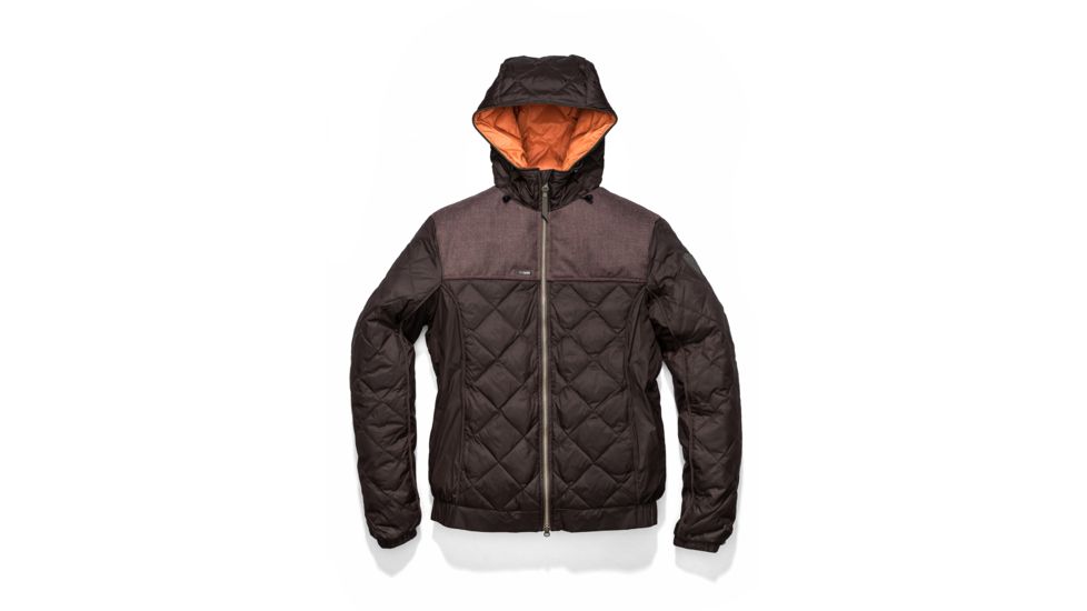 Nobis Elle Quilted Hooded Jacket - Womens -Dark Brown/Heathered Burgundy-Small