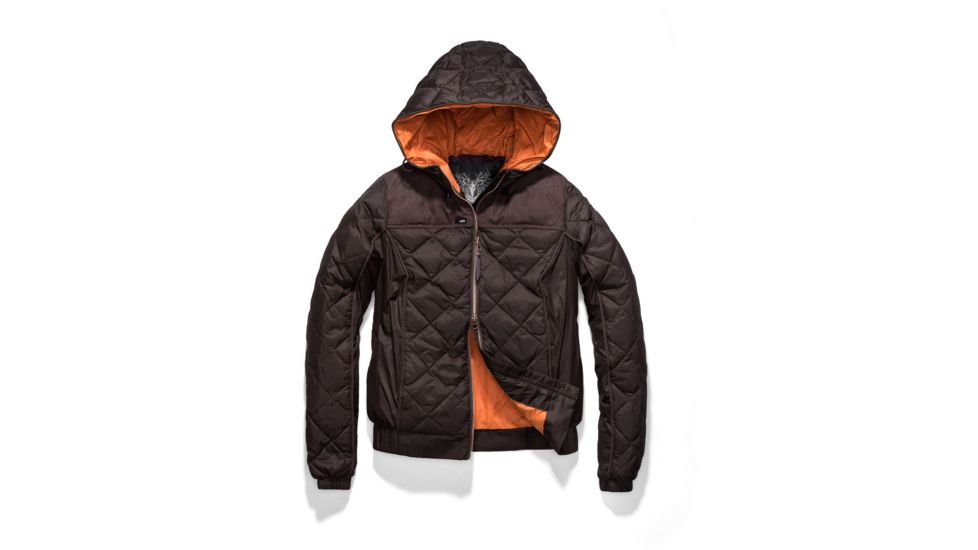 Nobis Elle Quilted Hooded Jacket - Womens -Dark Brown/Heathered Burgundy-Small