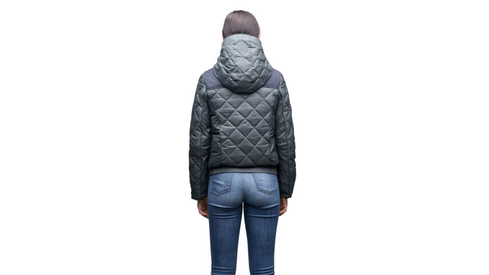Nobis Elle Quilted Hooded Jacket - Womens -Foggy Blue/Heathered Navy-Large