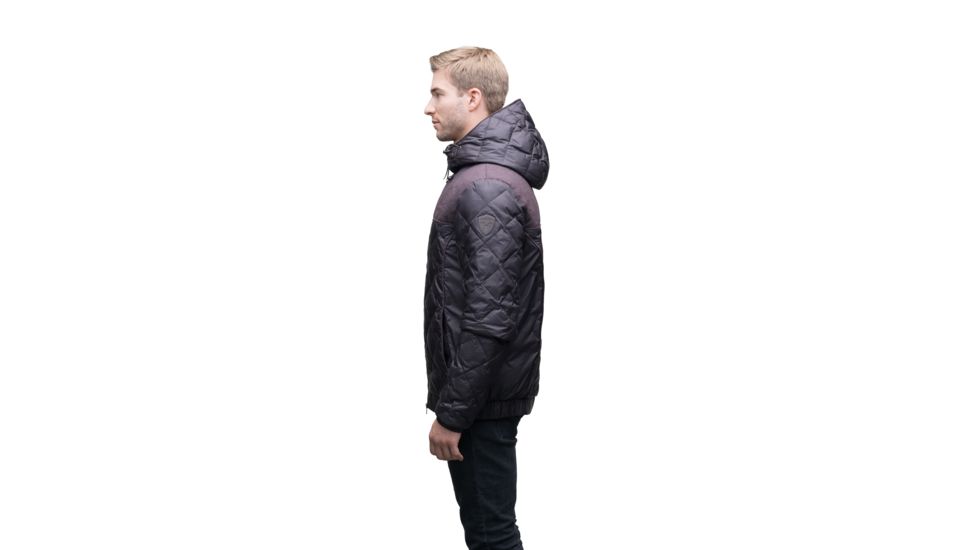 Nobis Elroy Quilted Hooded Jacket - Men's -Dark Brown/Heathered Burgundy-Large