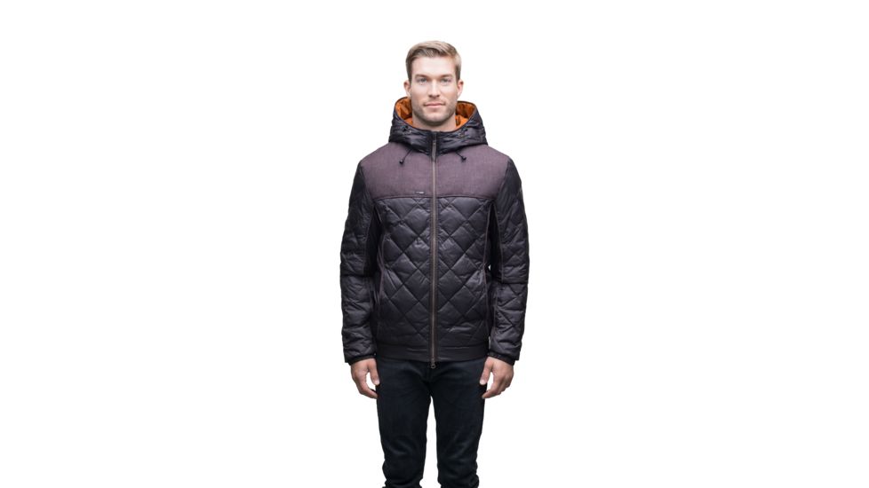 Nobis Elroy Quilted Hooded Jacket - Men's -Dark Brown/Heathered Burgundy-Large