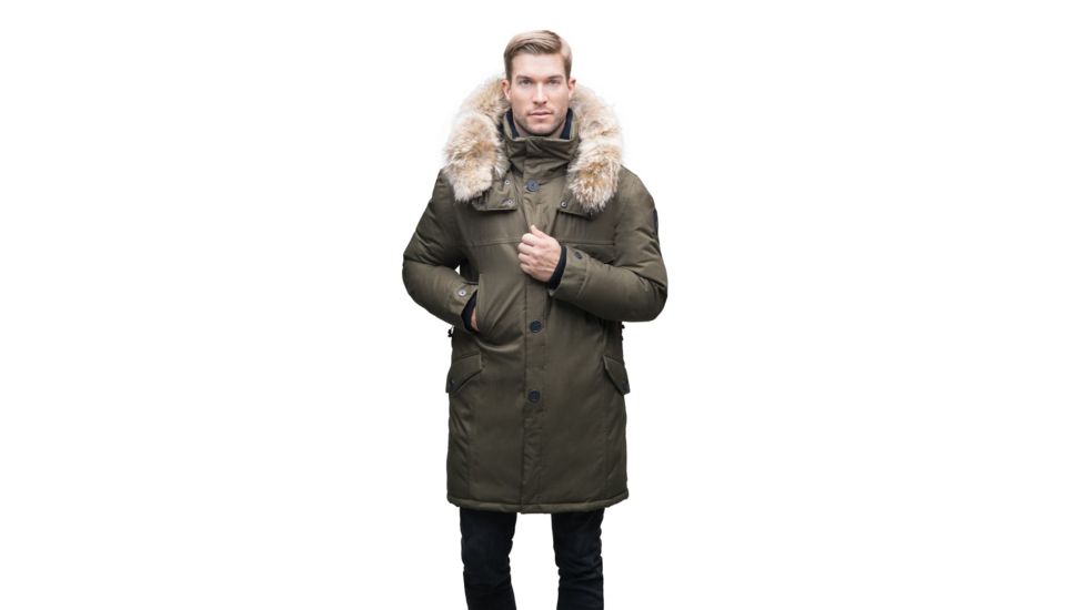 Nobis Johan Long Parka - Mens -Army Green-Large
