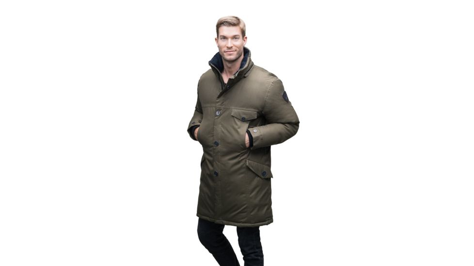 Nobis Johan Long Parka - Mens -Army Green-Large