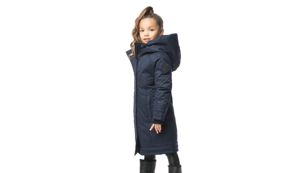 Nobis Little Astrid Long Coat - Kids, Crosshatch Navy, Large, LIL ASTRID-CH NAVY-L