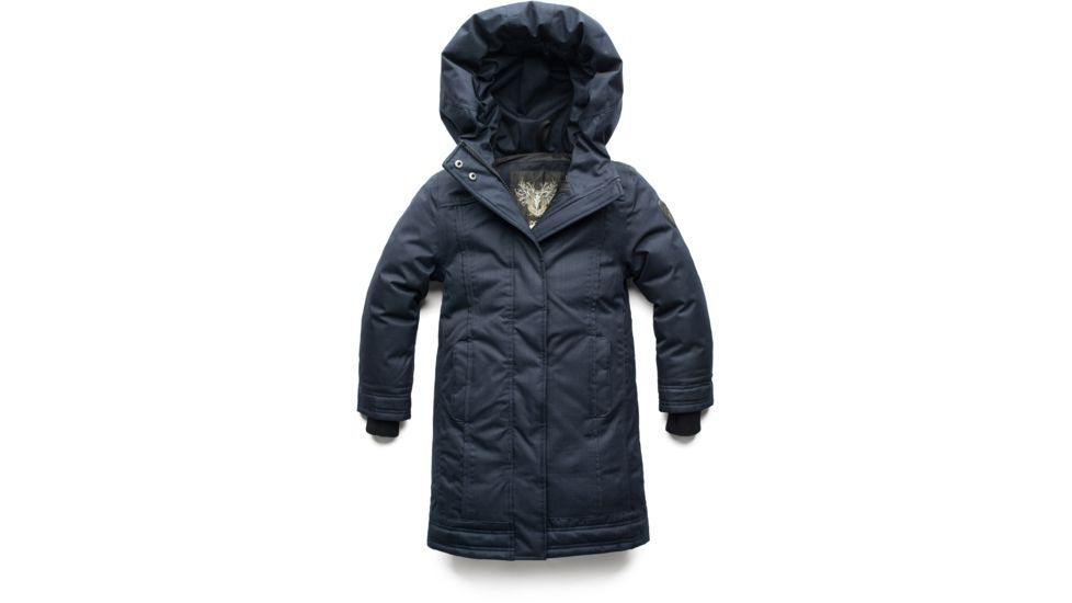 Nobis Little Astrid Long Coat - Kids, Crosshatch Navy, Large, LIL ASTRID-CH NAVY-L