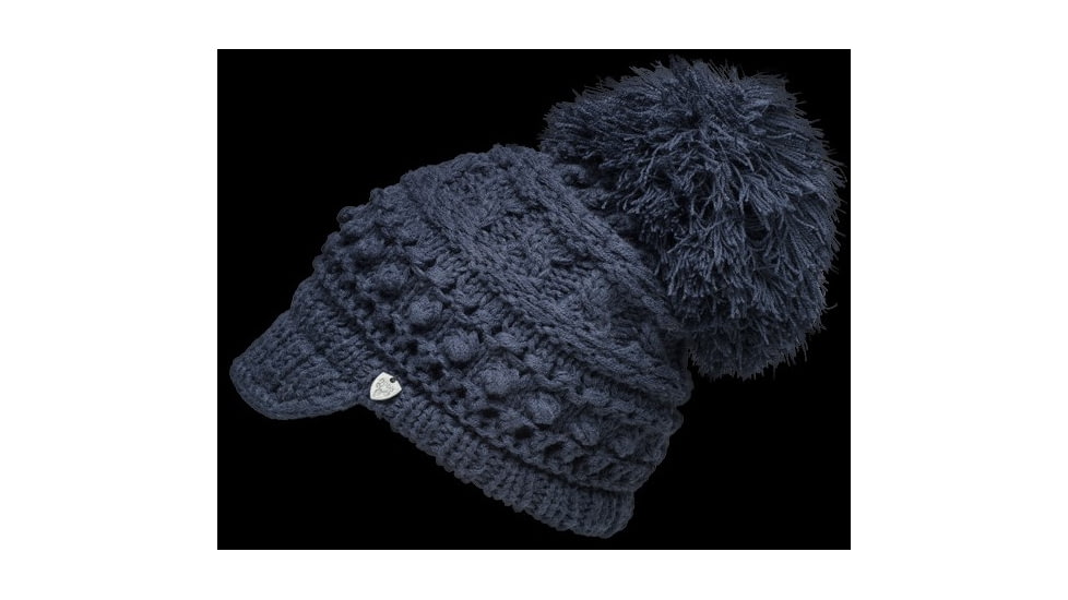 Monkey Buns Peaked Beanie - Womens-Navy