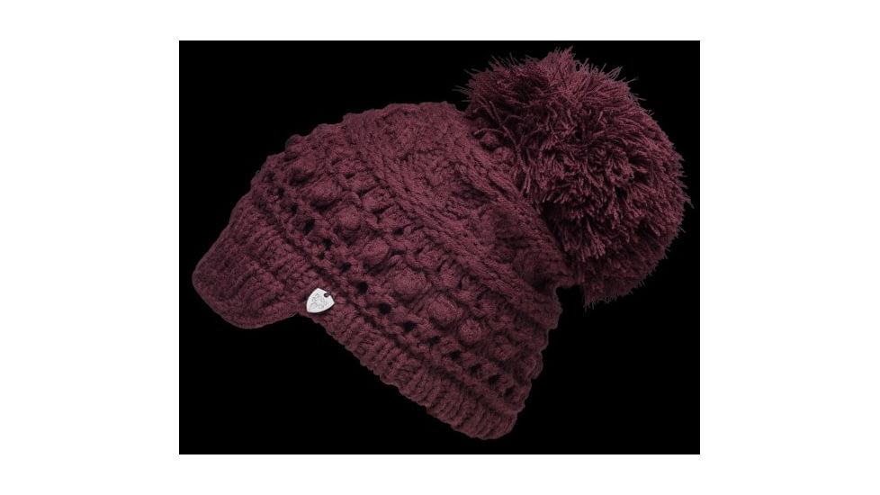 Monkey Buns Peaked Beanie - Womens-Red Rum