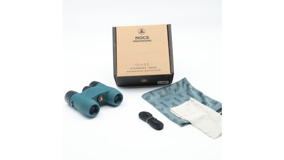 Nocs Provisions Standard Issue 10x25mm Roof Prism Waterproof Binoculars, Rugged, Pacific Blue, NOC-STX-BLU
