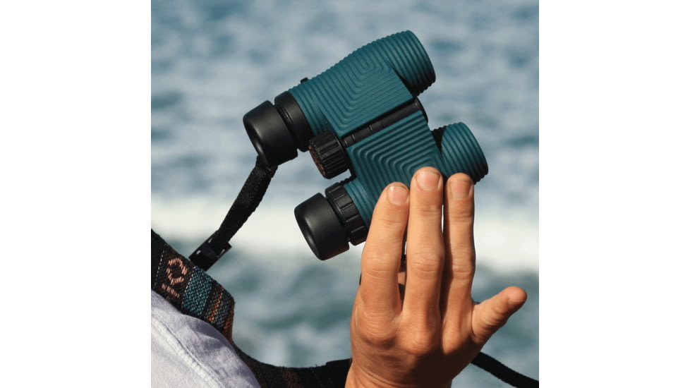 Nocs Provisions Standard Issue 10x25mm Roof Prism Waterproof Binoculars, Rugged, Pacific Blue, NOC-STX-BLU