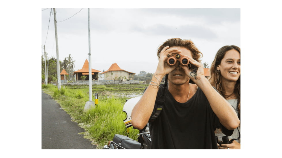 Nocs Provisions Standard Issue 8x25mm Roof Prism Waterproof Binoculars, Rugged, Poppy Orange, NOC-STD-ORG