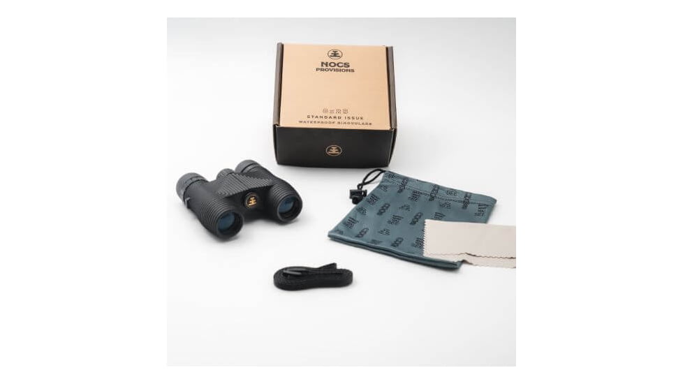 Nocs Provisions Standard Issue 8x25mm Roof Prism Waterproof Binoculars, Rugged, Squid Ink Black, NOC-STD-BLK