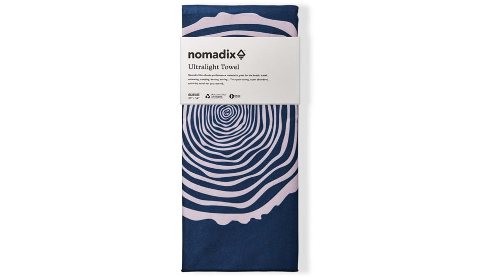 Nomadix Ultralight Towel, Rings Of Time Navy, One Size, PKXL-RING-101