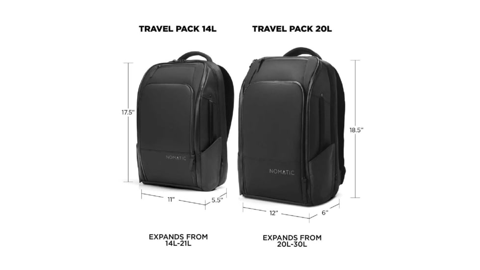 NOMATIC Travel Pack, 14L, Black, TRPK21-BLK-01