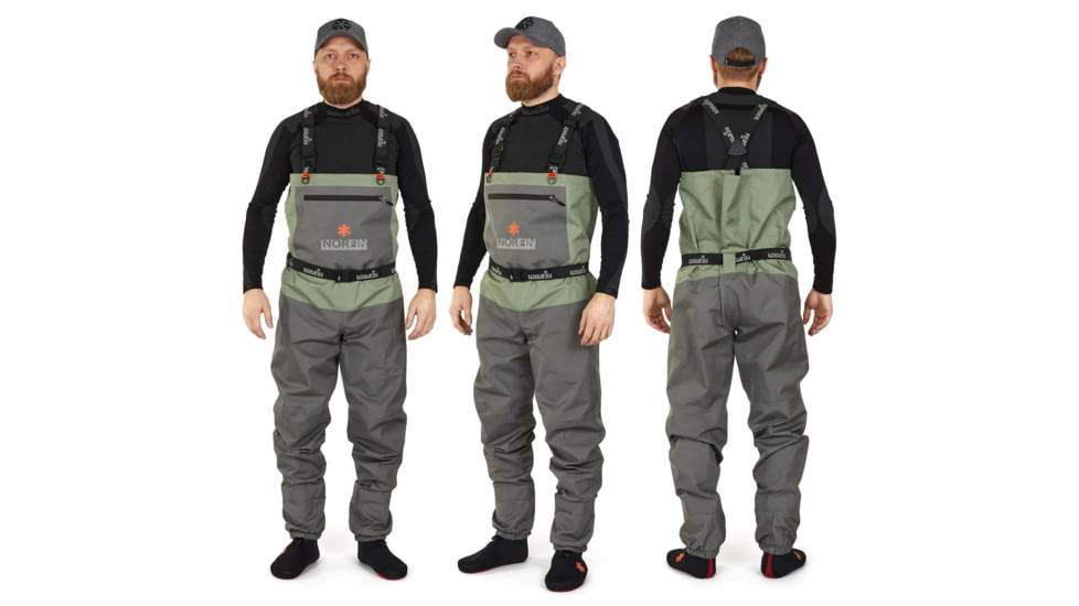 Norfin Waders Pilot Sttokingfoot - Mens, Lt Green Gray, 12, 83321-04XL
