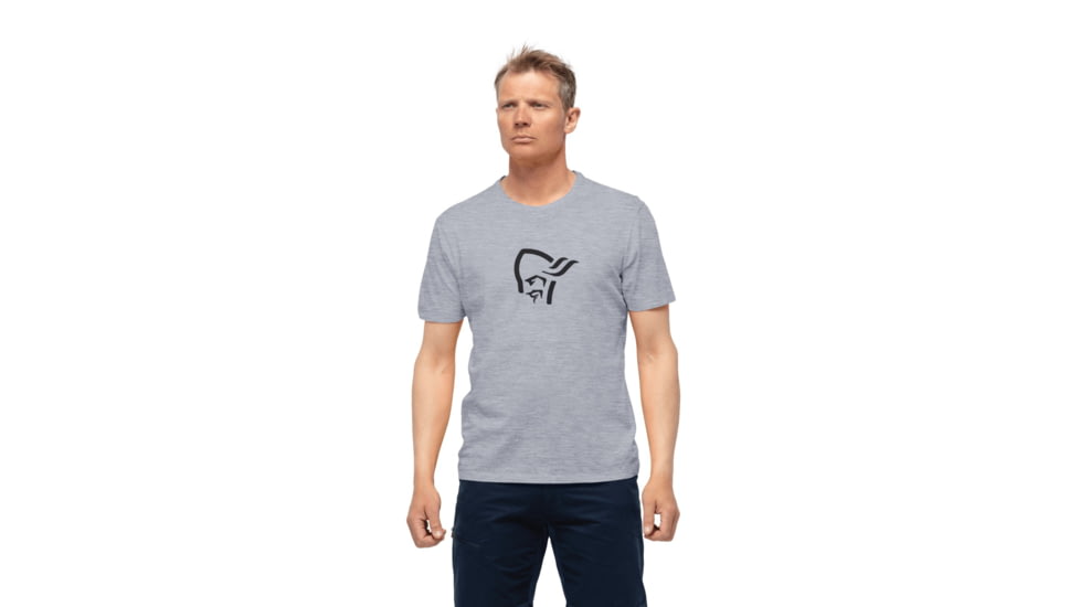 Norrona /29 Cotton Viking T-Shirt - Mens, Grey Melange/Caviar, Medium, 3417-21-8882-M