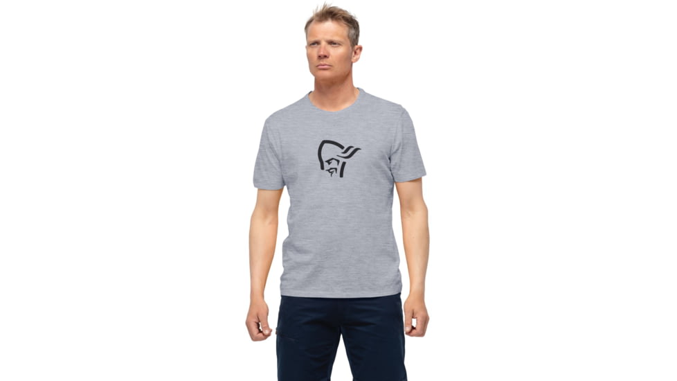 Norrona /29 Cotton Wood Viking T-Shirt - Mens, Grey Melange, Medium, 7042698459589