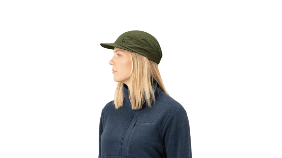 Norrona /29 Five Panel Tech Cap, Olive Night, Small/Medium, 3427-24-3301-S/M