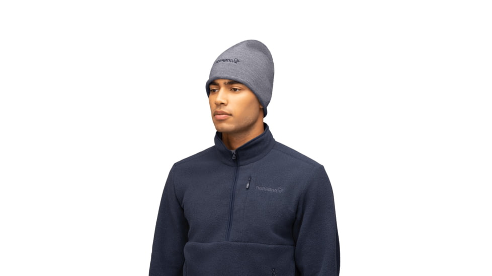 Norrona /29 Light MerinoUll Roll Edge Beanie, Grey Melange, One Size, 5230-23-8870-One Size