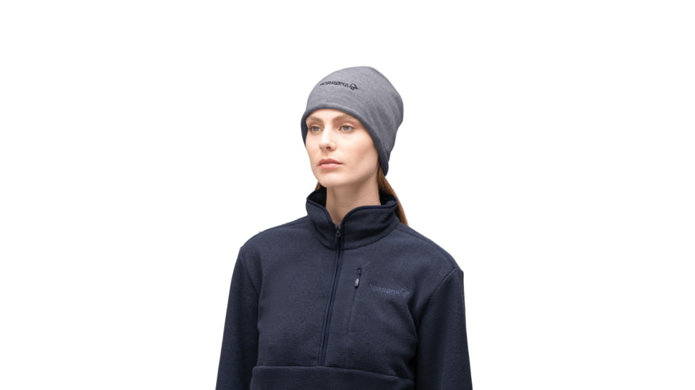 Norrona /29 Light MerinoUll Roll Edge Beanie, Grey Melange, One Size, 5230-23-8870-One Size