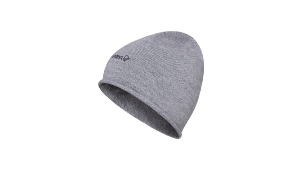 Norrona /29 Light MerinoUll Roll Edge Beanie, Grey Melange, One Size, 5230-23-8870-One Size