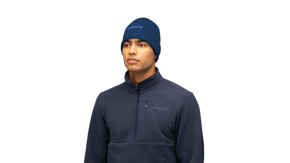 Norrona /29 Light MerinoUll Roll Edge Beanie, Indigo Night Melange, One Size, 5230-23-2008-One Size