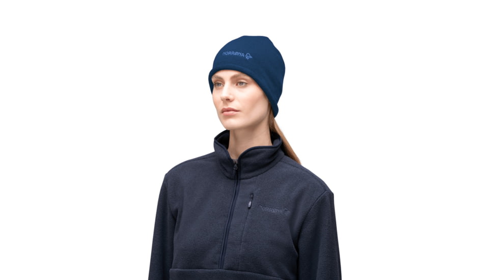 Norrona /29 Light MerinoUll Roll Edge Beanie, Indigo Night Melange, One Size, 5230-23-2008-One Size