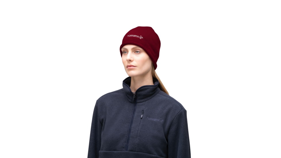 Norrona /29 Light Merinoull Roll Edge Beanie, Rhubarb Melange, One Size, 5230-23-5705-ONE SIZE