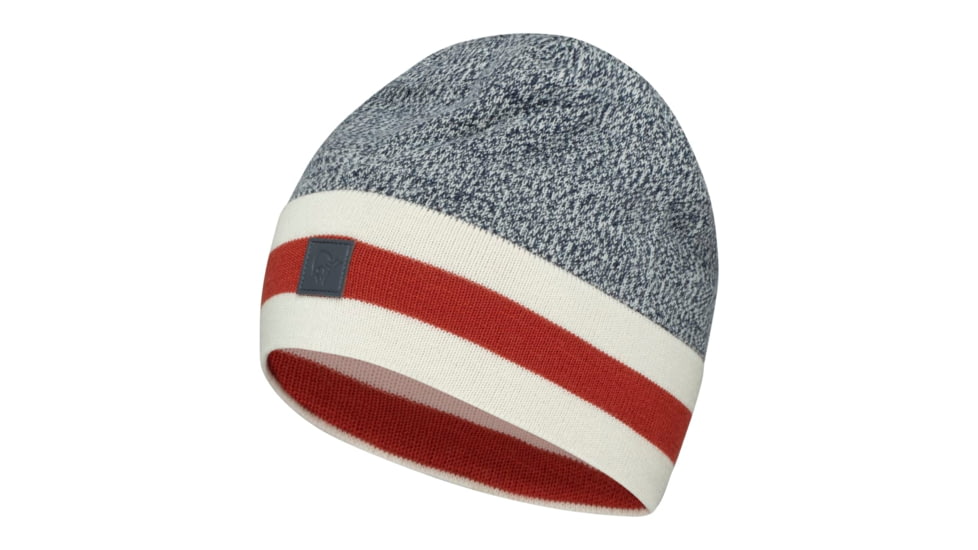 Norrona /29 Marl Knit Stripe Wool Beanie, Indigo Night, One Size, 7042698431110