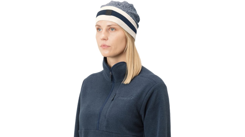 Norrona Thin Marl Knit Beanie, Indigo Night/Snowdrop, 3420-19 2364 ONE SIZE