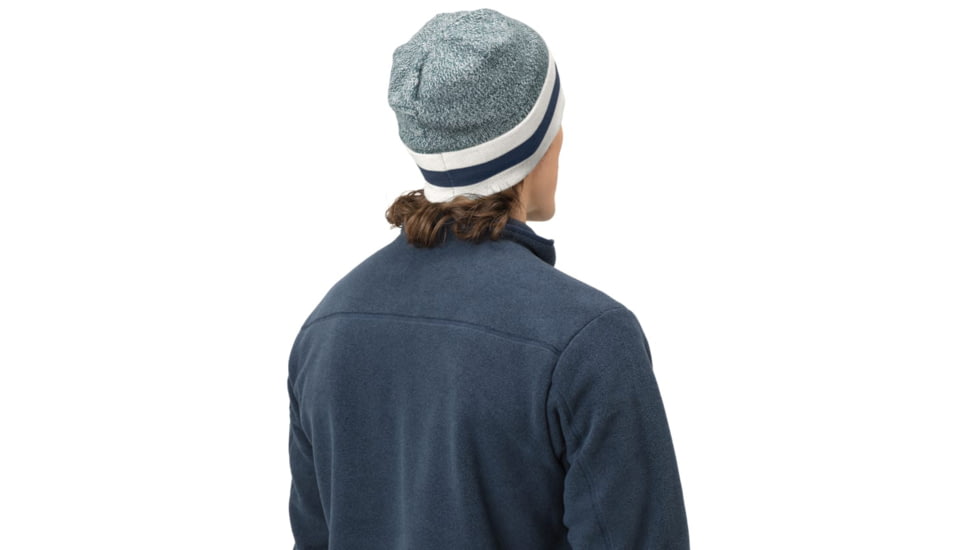 Norrona /29 Marl Knit Stripe Wool Beanie, North Atlantic, One Size, 7042698463494