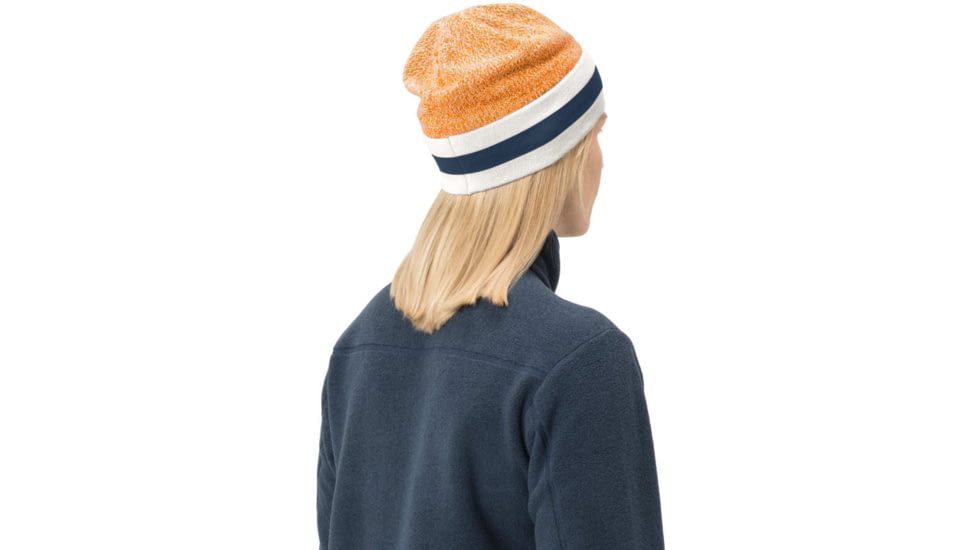 Norrona /29 Marl Knit Stripe Wool Beanie, Orange Popsicle, One Size, 7042698463487