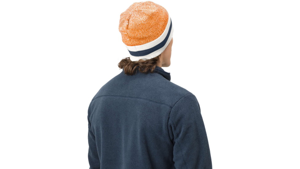 Norrona /29 Marl Knit Stripe Wool Beanie, Orange Popsicle, One Size, 7042698463487