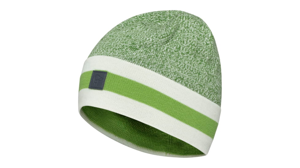 Norrona /29 Marl Knit Stripe Wool Beanie, Treetop, One Size, 7042698431127