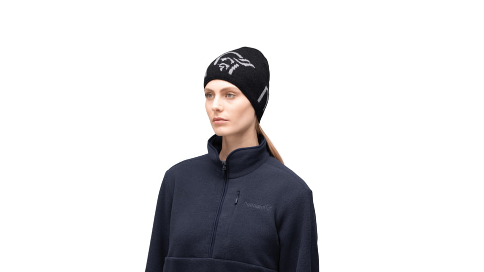 Norrona /29 MerinoUll Logo Beanie, Caviar Melange, One Size, 5215-23-7737-One Size