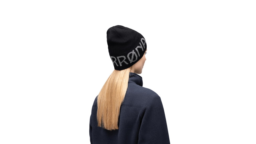 Norrona /29 MerinoUll Logo Beanie, Caviar Melange, One Size, 5215-23-7737-One Size