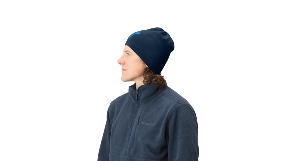 Norrona /29 Reversible Cotton Beanie, Campanula/Indigo Night, Large, 7042698429902