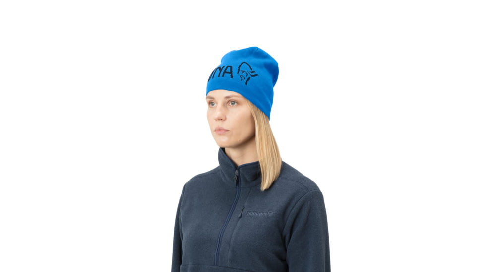 Norrona /29 Reversible Cotton Beanie, Campanula/Indigo Night, Large, 7042698429902
