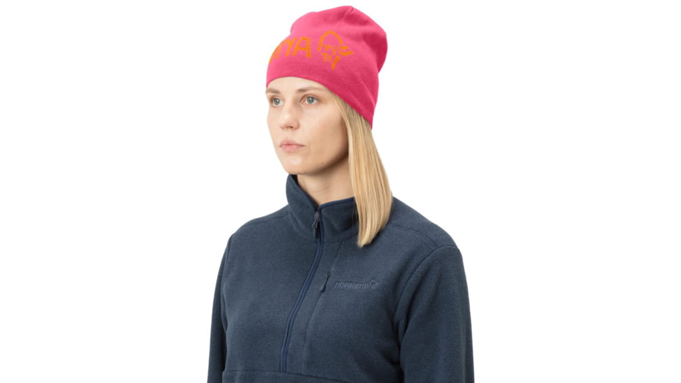 Norrona /29 Reversible Cotton Beanie, Honeysuckle, Large, 7042698471499