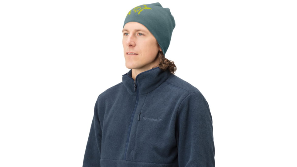Norrona /29 Reversible Cotton Beanie, North Atlantic, Small, 7042698471529