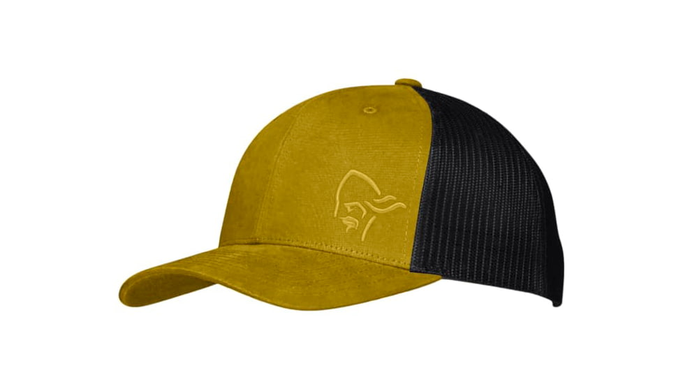 Norrona /29 Trucker Mesh Snap Back Cap, Golden Palm, One Size, 7042698471772
