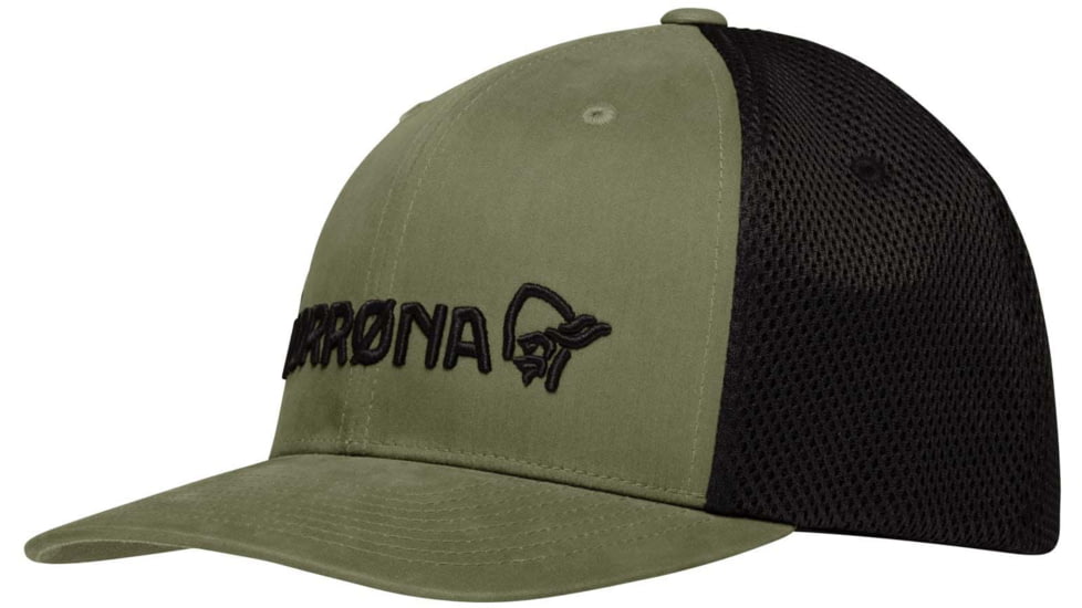 Norrona 3D Mesh Flexfit Cap, Olive Night/Caviar, Small/Medium, 3423-18-3329-S/M