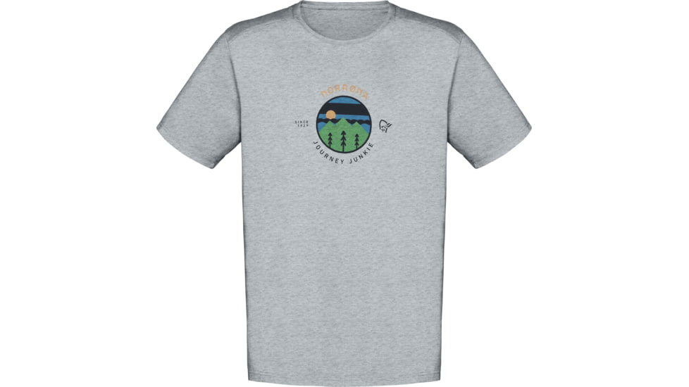 Norrona Cotton Journey T-Shirt - Mens, Grey Melange, Small, 3403-21-8870-S