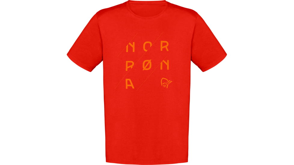 Norrona Cotton Slant Logo T-Shirt - Mens, Arednalin, Small, 3415-21-5630-S