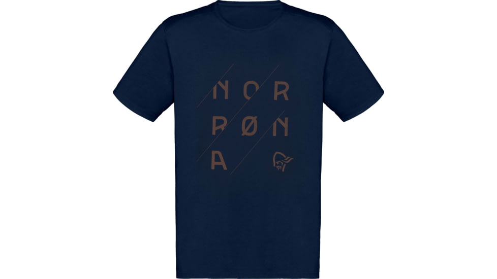 Norrona Cotton Slant Logo T-Shirt - Mens, Indigo Night, Medium, 3415-21-2295-M