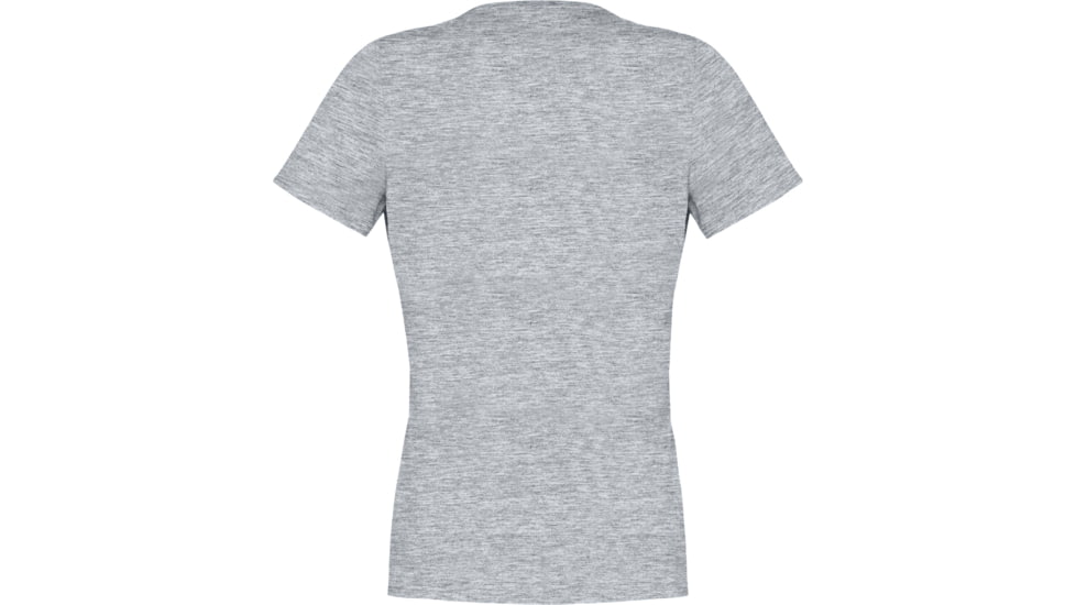 Norrona Cotton Slant Logo T-Shirt - Womens, Drizzle Melange/Caviar, Small, 3420-21-8012-S