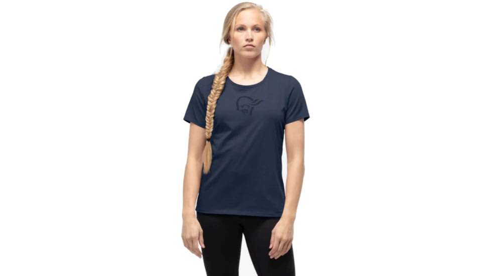Norrona Cotton Viking2 T-Shirt - Womens, Indigo Night/Drizzle, Small, 3421-21-2329-S