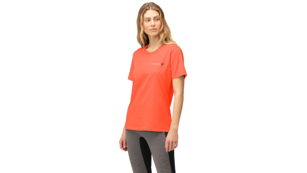 Norrona Duotone T-Shirt - Womens, Orange Alert, Large, 3410-22 5620 L