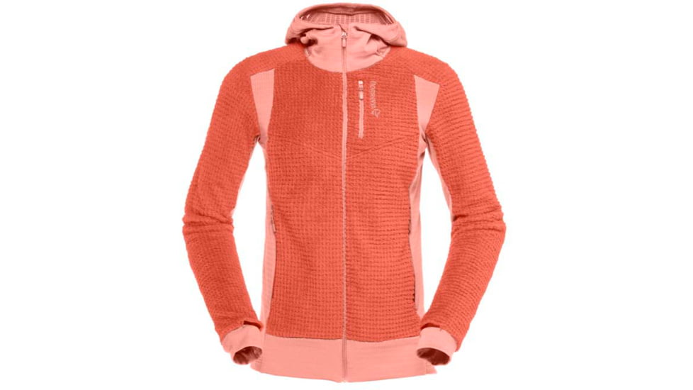 Norrona Falketind Alpha Zip Hooded Jacket - Womens, Orange Alert/Peach Amber, Medium, 1873-20 5651 M